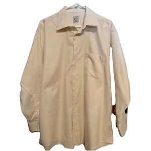 Men's Pronto Uomo Cream Long Sleeve Shirt 17 32/33 Non Iron